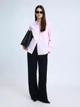 Брюки прямого фасона на резинке со стрелками