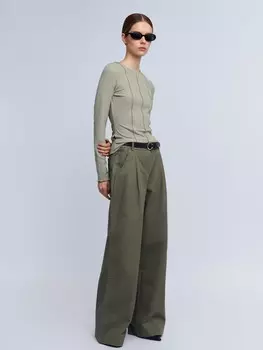 Брюки прямого силуэта из хлопка