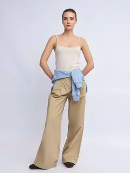Брюки прямого силуэта из хлопка
