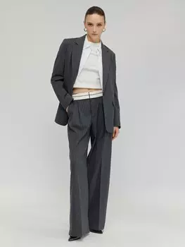 Брюки прямого силуэта с двойным поясом