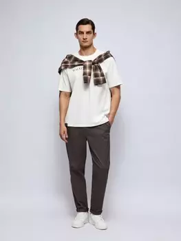 Брюки силуэта Carrot из хлопка