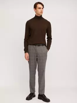 Брюки силуэта Tapered в клетку на резинке