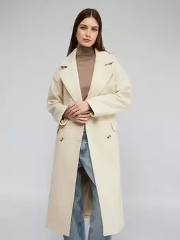 Длинное пальто оверсайз силуэта без утеплителя с поясом