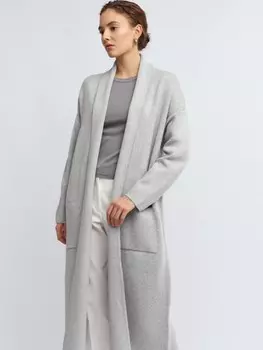 Длинный трикотажный кардиган без застёжки