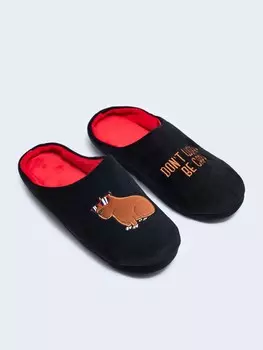 Домашние тапочки из плюша с вышивкой