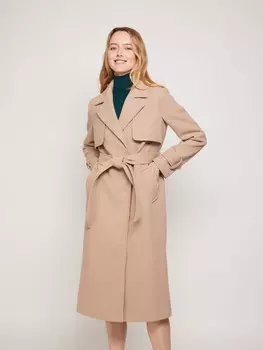 Двубортное пальто с поясом