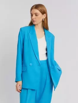 Двубортный жакет прямого силуэта на пуговицах