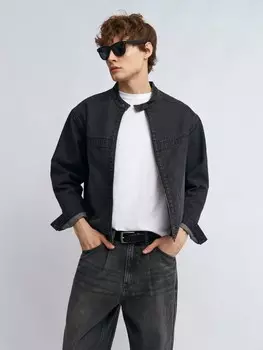 Джинсовая куртка-рубашка на молнии