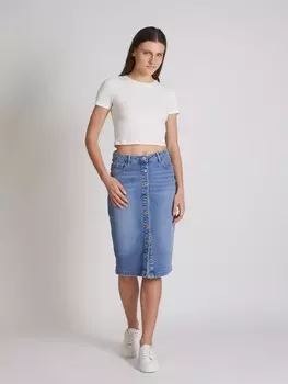 Джинсовая юбка на пуговицах