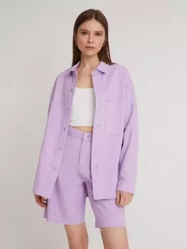 Джинсовая верхняя рубашка оверсайз силуэта