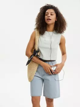 Джинсовые удлинённые шорты-бермуды