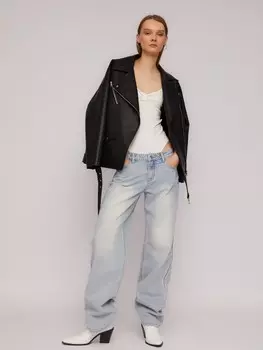 Джинсы прямого силуэта из хлопка с низкой посадкой