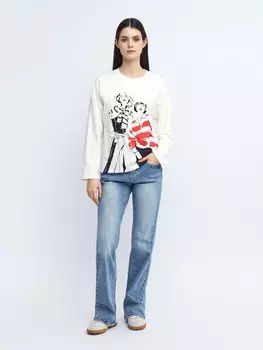 Джинсы силуэта Bootcut со средней посадкой