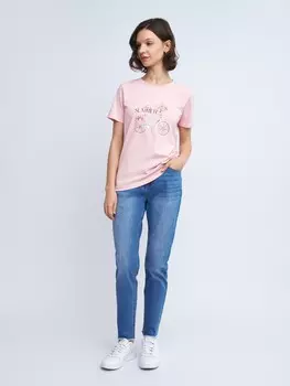 Джинсы силуэта Boyfriend с бахромой