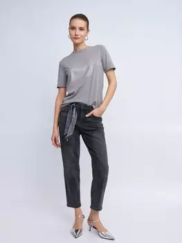 Джинсы силуэта Boyfriend с поясом