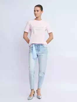 Джинсы силуэта Boyfriend с поясом