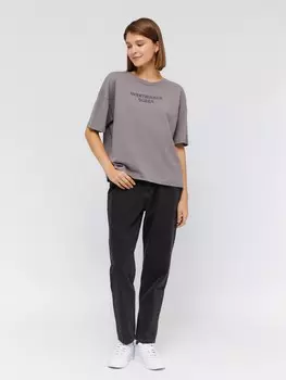 Джинсы силуэта Mom Fit на резинке с высокой посадкой