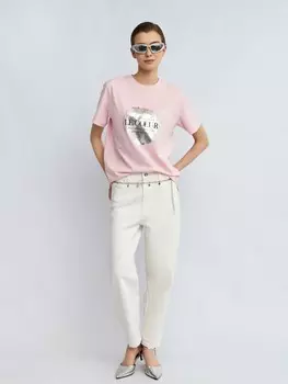 Джинсы силуэта Mom из хлопка на резинке