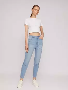 Джинсы силуэта Mom Slim с высокой посадкой