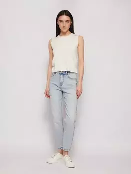 Джинсы силуэта Mom Slim с высокой посадкой