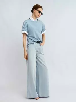 Джинсы силуэта Wide на резинке