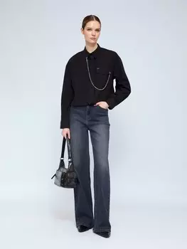 Джинсы силуэта Wide с высокой посадкой