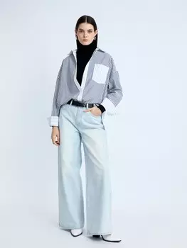 Джинсы силуэта Wide с высокой посадкой