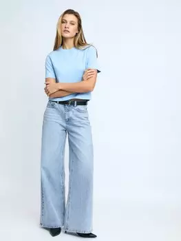Джинсы силуэта Wide с высокой посадкой