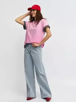 Джинсы силуэта Wide с высокой посадкой