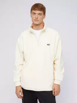 Флисовый свитшот с воротником-стойкой на молнии