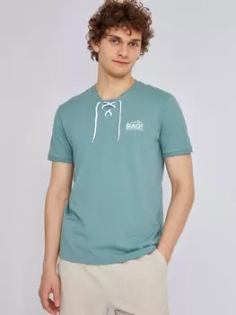 Футболка хенли со шнуровкой