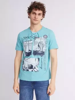 Футболка хенли со шнуровкой