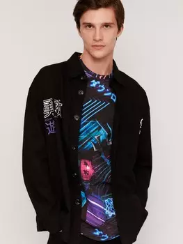 Футболка из хлопка с аниме-принтом