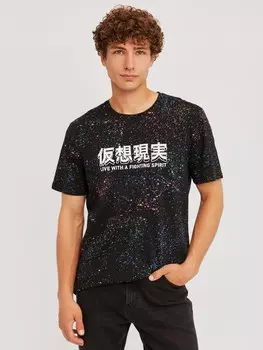 Футболка из хлопка с иероглифами