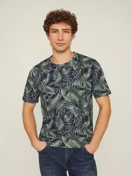 Футболка из хлопка с коротким рукавом и принтом