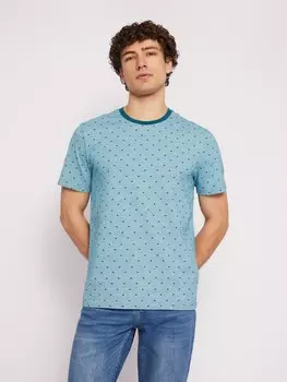 Футболка из хлопка с коротким рукавом и принтом