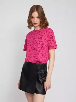 Футболка из хлопка с коротким рукавом и принтом