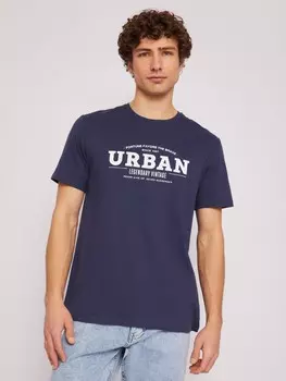 Футболка из хлопка с коротким рукавом и надписью