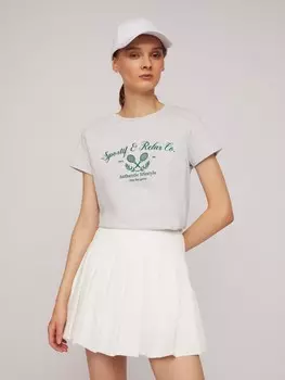 Футболка из хлопка с коротким рукавом и принтом