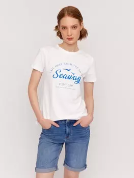 Футболка из хлопка с коротким рукавом и надписью