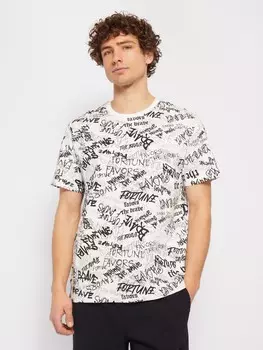 Футболка из хлопка с коротким рукавом и принтом