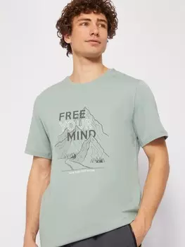 Футболка из хлопка с коротким рукавом и надписью