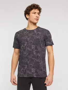 Футболка из хлопка с коротким рукавом и принтом