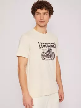 Футболка из хлопка с коротким рукавом и принтом