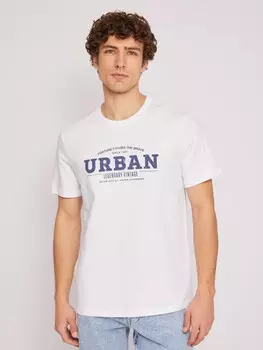 Футболка из хлопка с коротким рукавом и надписью