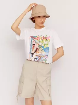 Футболка из хлопка с коротким рукавом и принтом