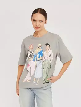 Футболка из хлопка с коротким рукавом и принтом