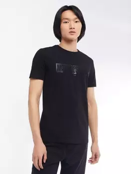 Футболка из хлопка с коротким рукавом и принтом-надписью