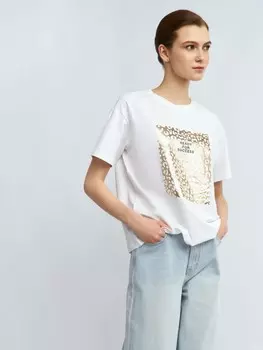 Футболка из хлопка с леопардовым принтом