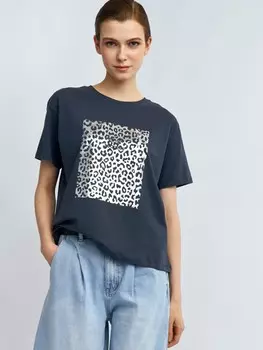 Футболка из хлопка с леопардовым принтом